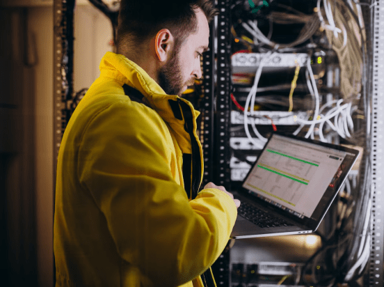 Data Enrichment & Maintenance, being done by a man in a yellow jacket.